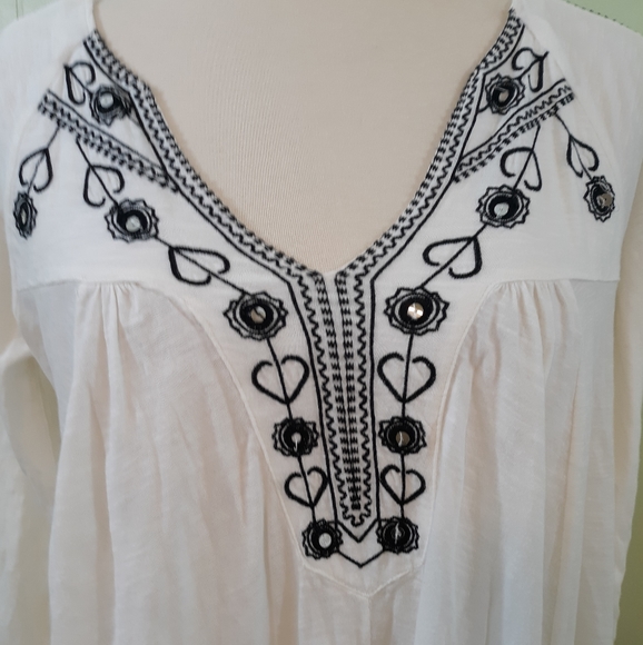 Chip & pepper cotton embroidery boho top sz XS - Picture 3 of 5
